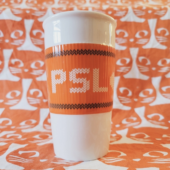 Starbucks Team Pumpkin Spice Latte travel ceramic mug. Perfect shape 2016 10oz - Picture 8 of 9